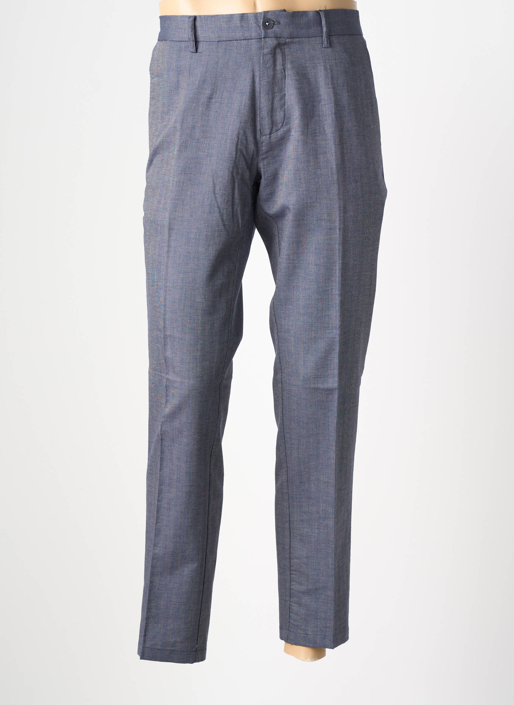 Pantalon slim tissage popeline taille normale bleu HAFNIUM homme