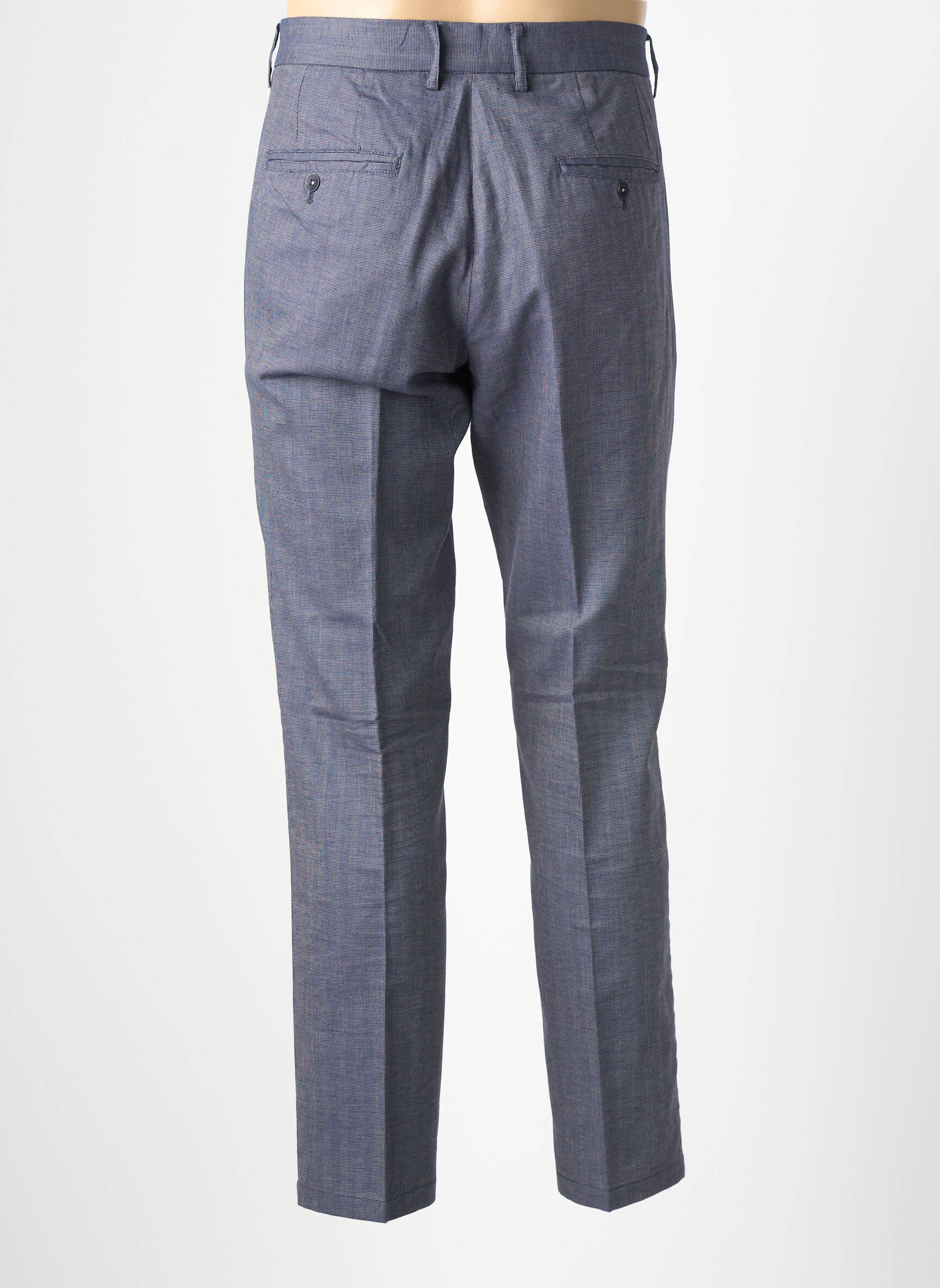 Pantalon slim tissage popeline taille normale bleu HAFNIUM homme