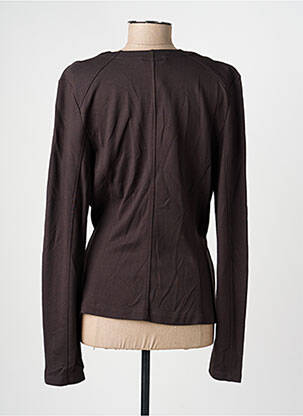 Gilet manches longues col rond marron OLSEN femme