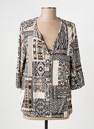 T-shirt manches 3/4 manches 3/4 marron OLSEN femme