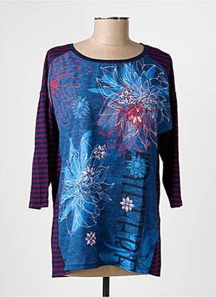 T-shirt manches 3/4 manches 3/4 bleu OLSEN femme