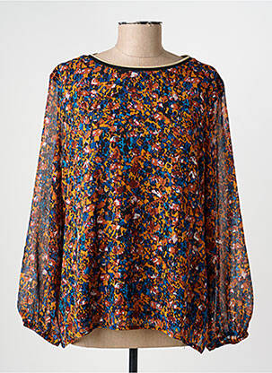 Top tissage crêpe manches longues orange CHRISTINE LAURE femme
