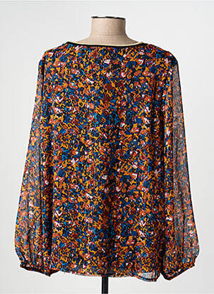 Top tissage crêpe manches longues orange CHRISTINE LAURE femme