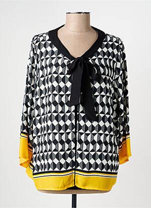 Blouse imprimé fantaisie manches 3/4 noir CHRISTINE LAURE femme