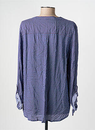 Blouse tissage popeline manches longues bleu PAUPORTÉ femme