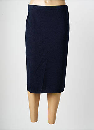 Jupe mi-longue coupe droite bleu LEWINGER femme