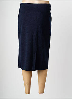 Jupe mi-longue coupe droite bleu LEWINGER femme