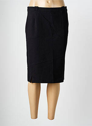 Jupe mi-longue fermeture zippée au dos noir CHRISTINE LAURE femme
