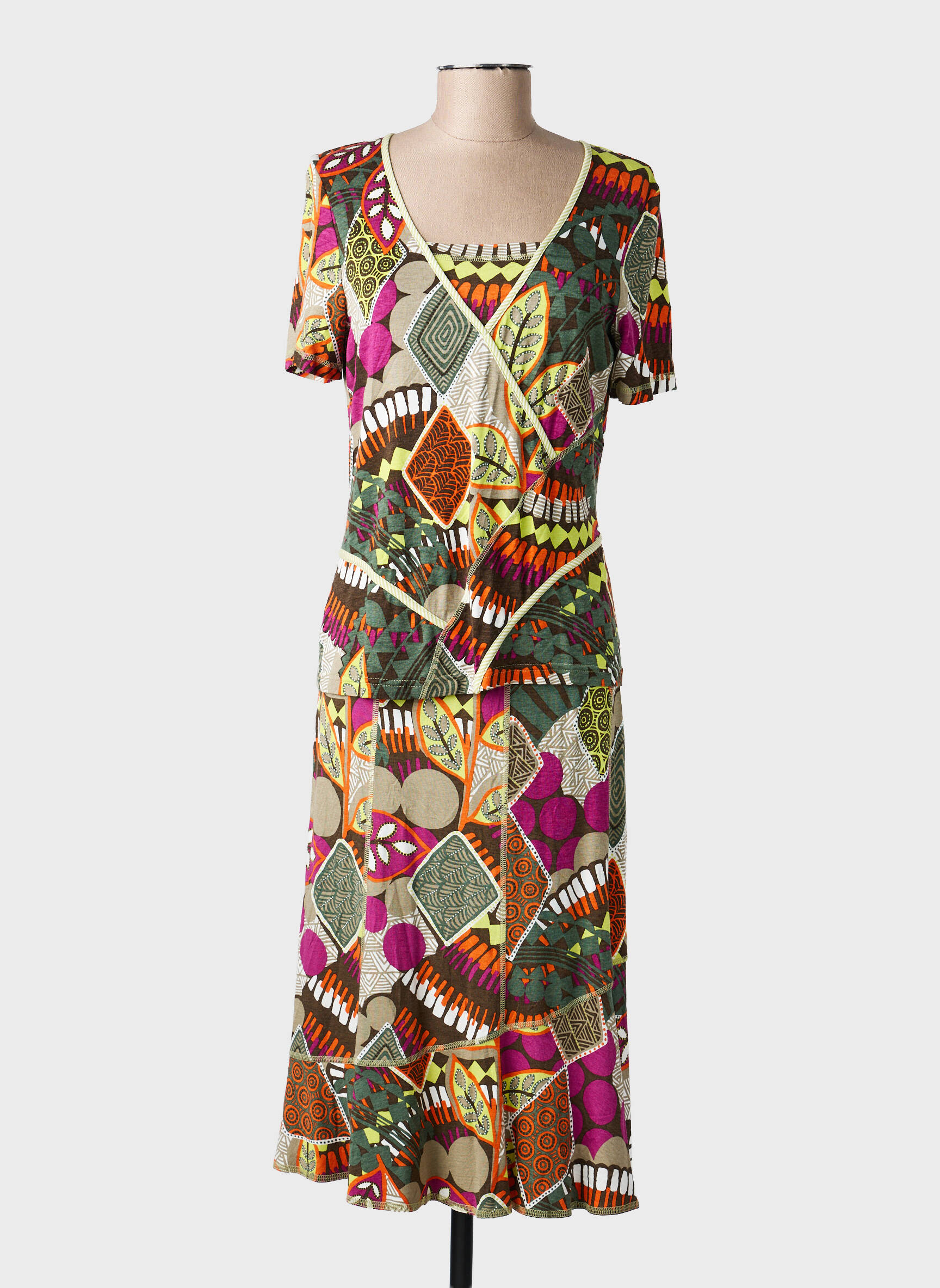 Ensemble jupe coupe cintrée vert PAUPORTÉ femme