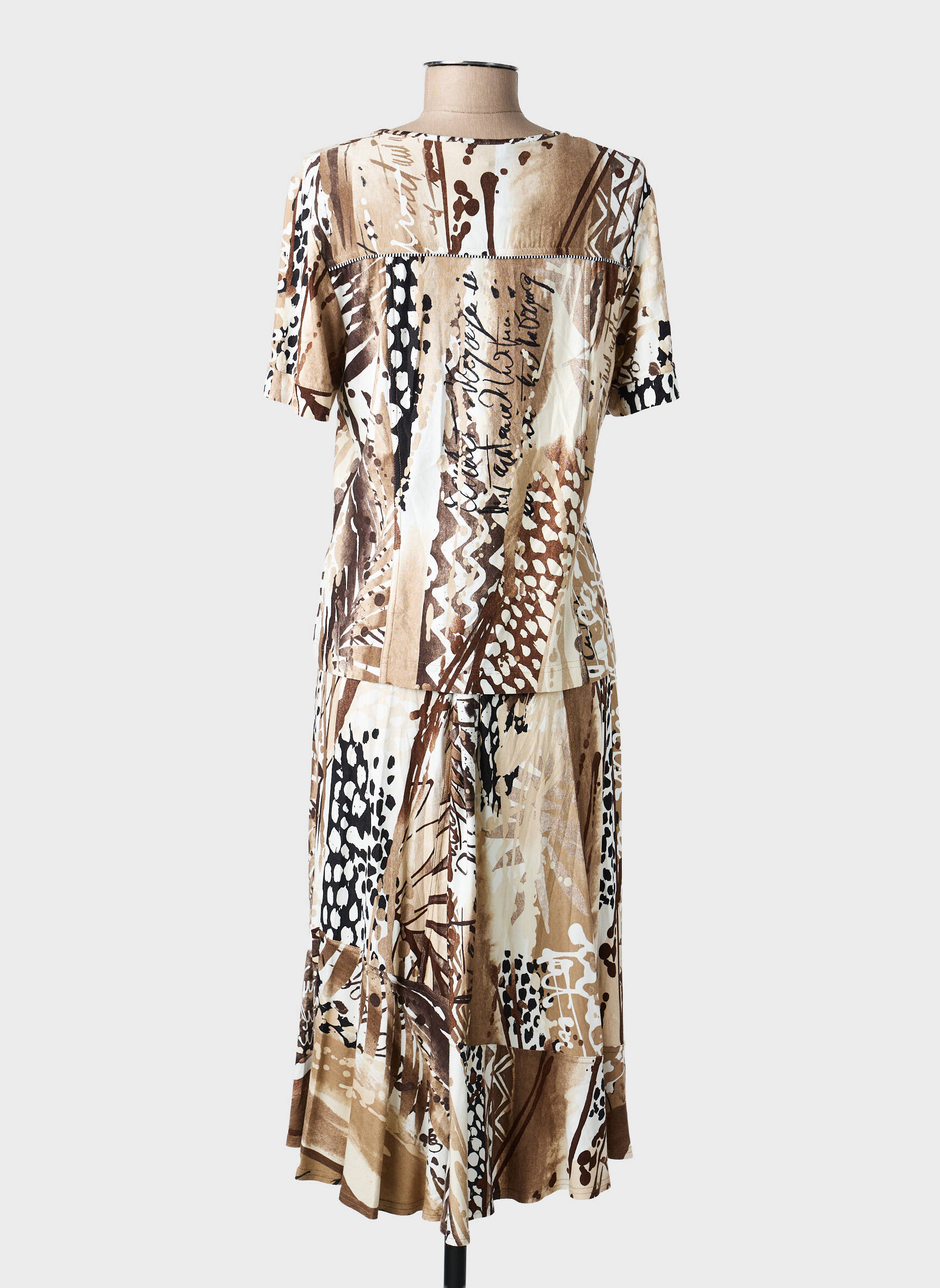 Ensemble jupe coupe cintrée marron PAUPORTÉ femme