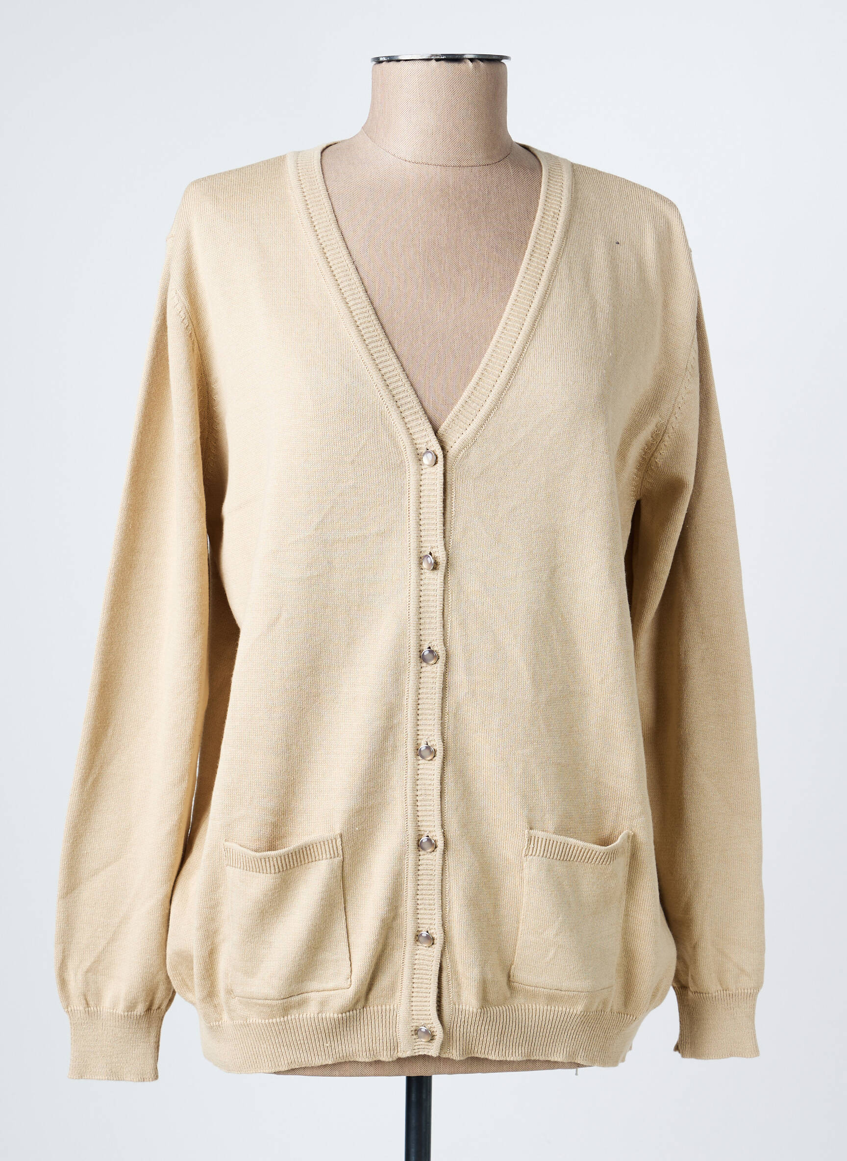 Gilet manches longues coupe cintrée beige GRIFFON femme
