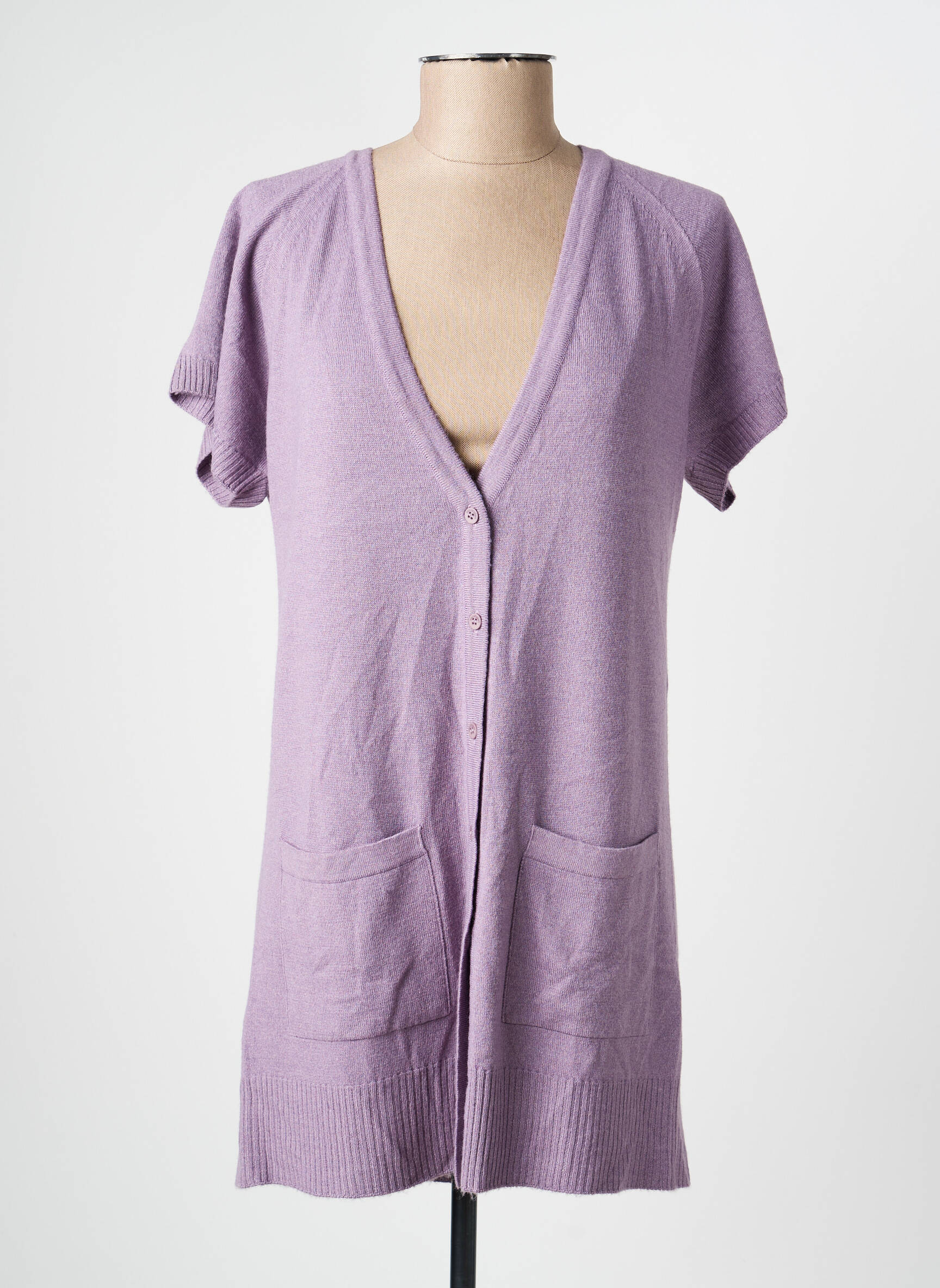 Gilet manches courtes coupe droite violet ESCORPION femme