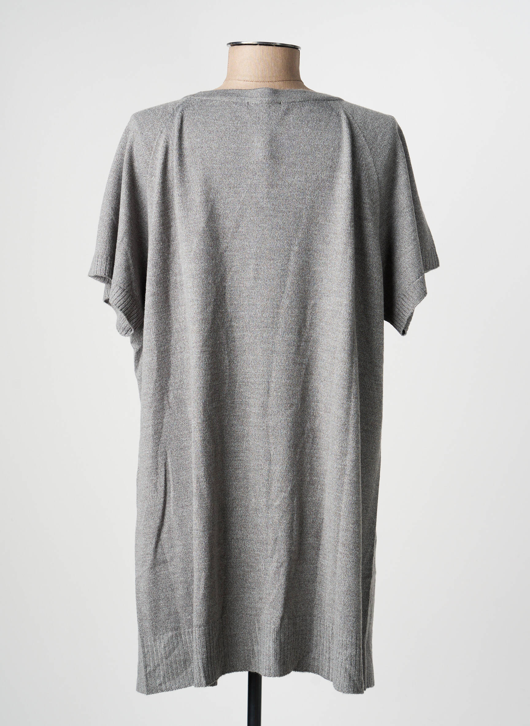 Gilet manches courtes coupe droite gris ESCORPION femme