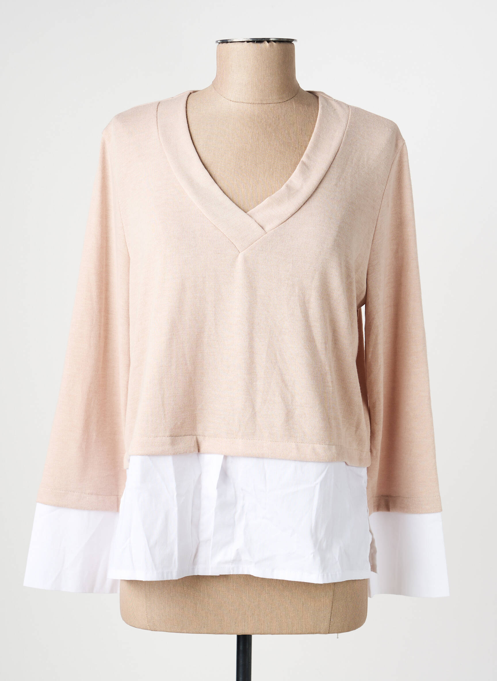 T-shirt manches longues manches longues beige GUITARE femme