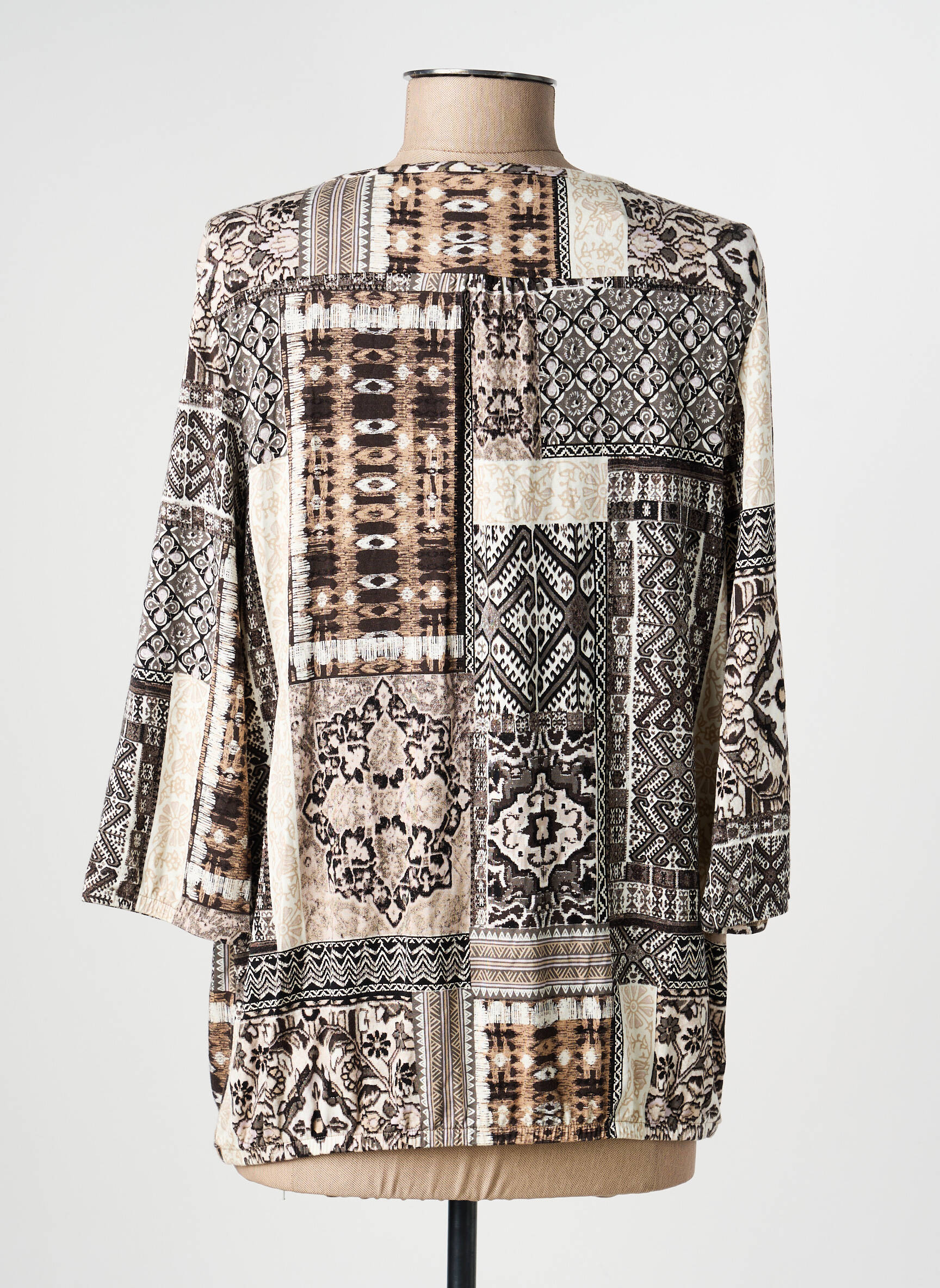 T-shirt manches 3/4 manches 3/4 marron OLSEN femme