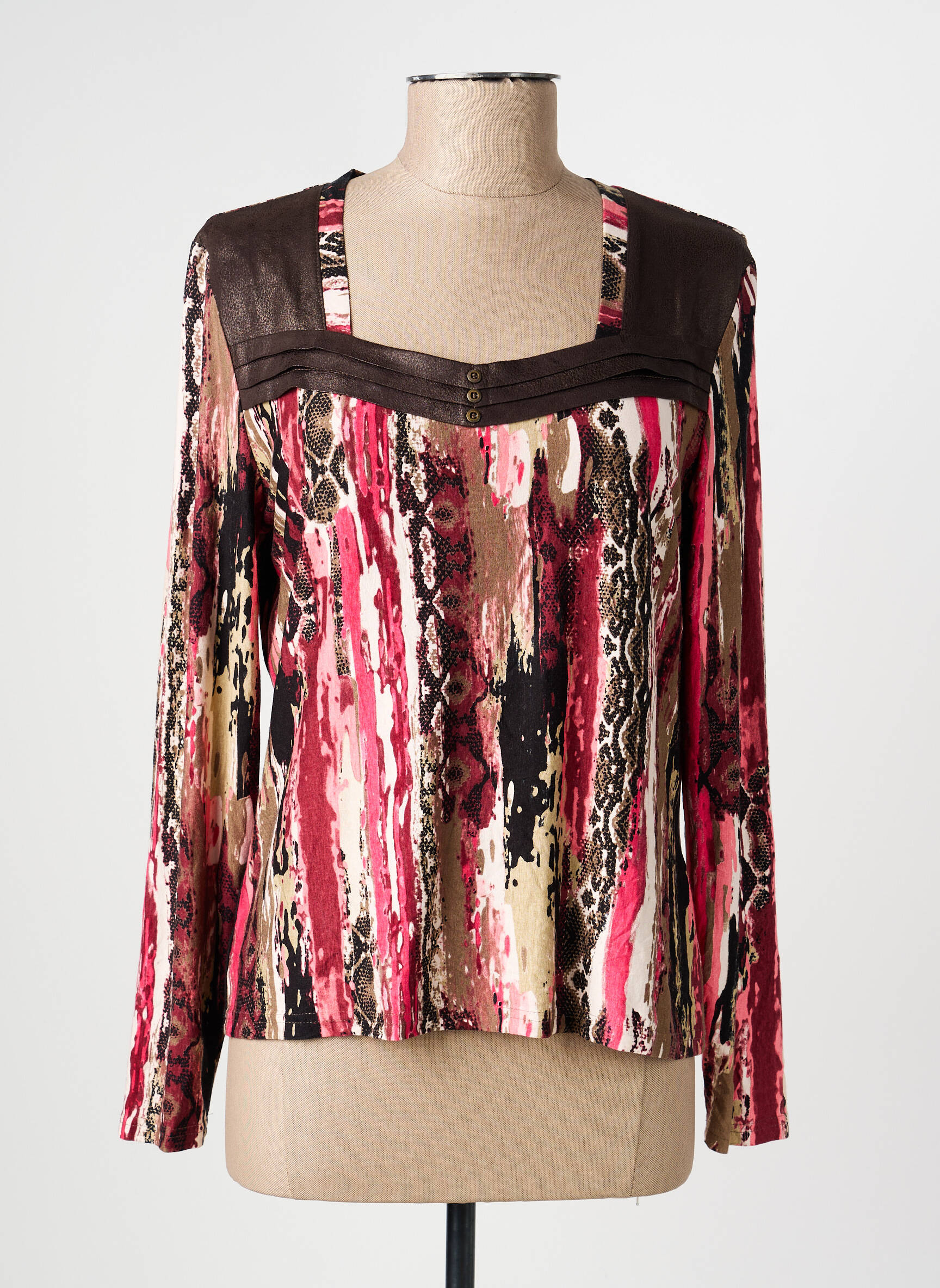 T-shirt manches longues manches longues marron PAUPORTÉ femme