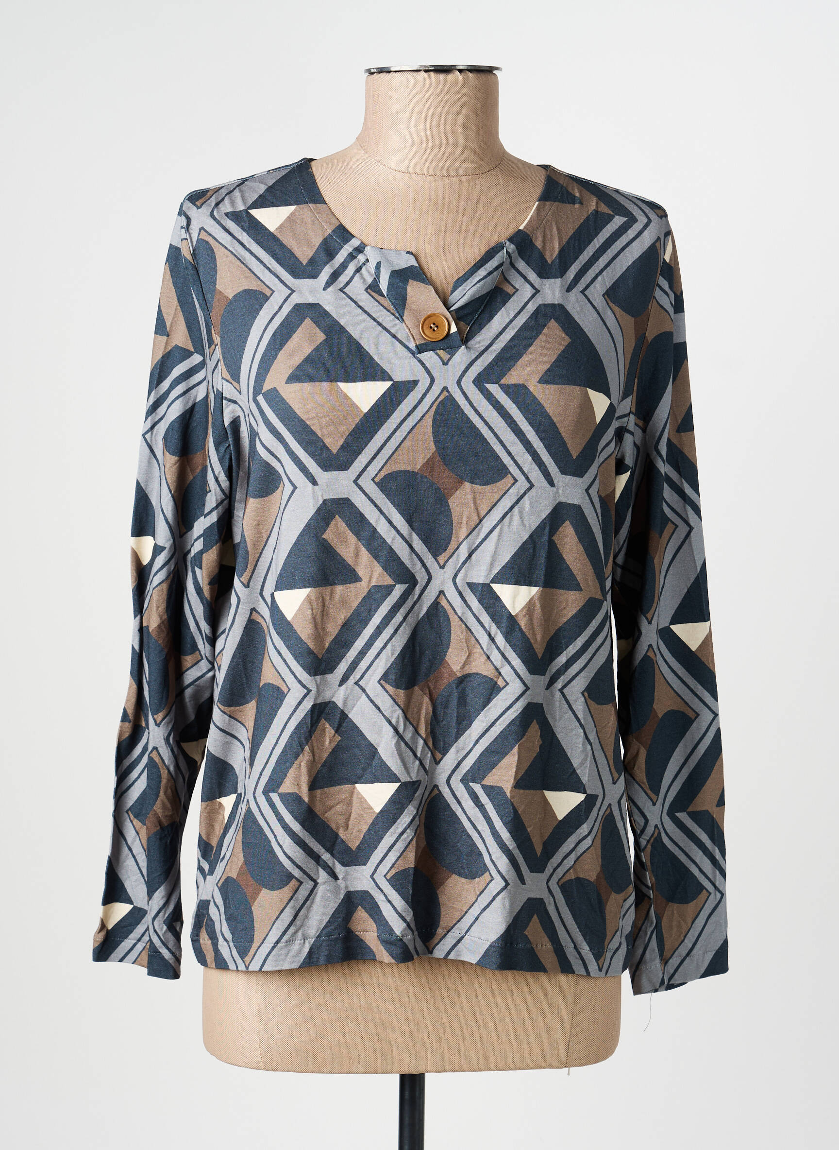 T-shirt manches longues manches longues bleu GUITARE femme