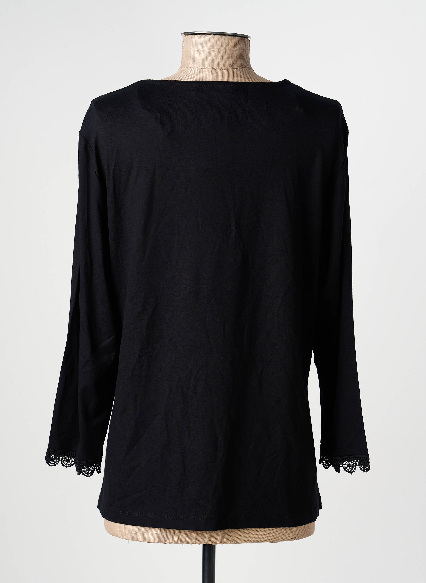 T-shirt manches longues manches longues noir CHRISTINE LAURE femme