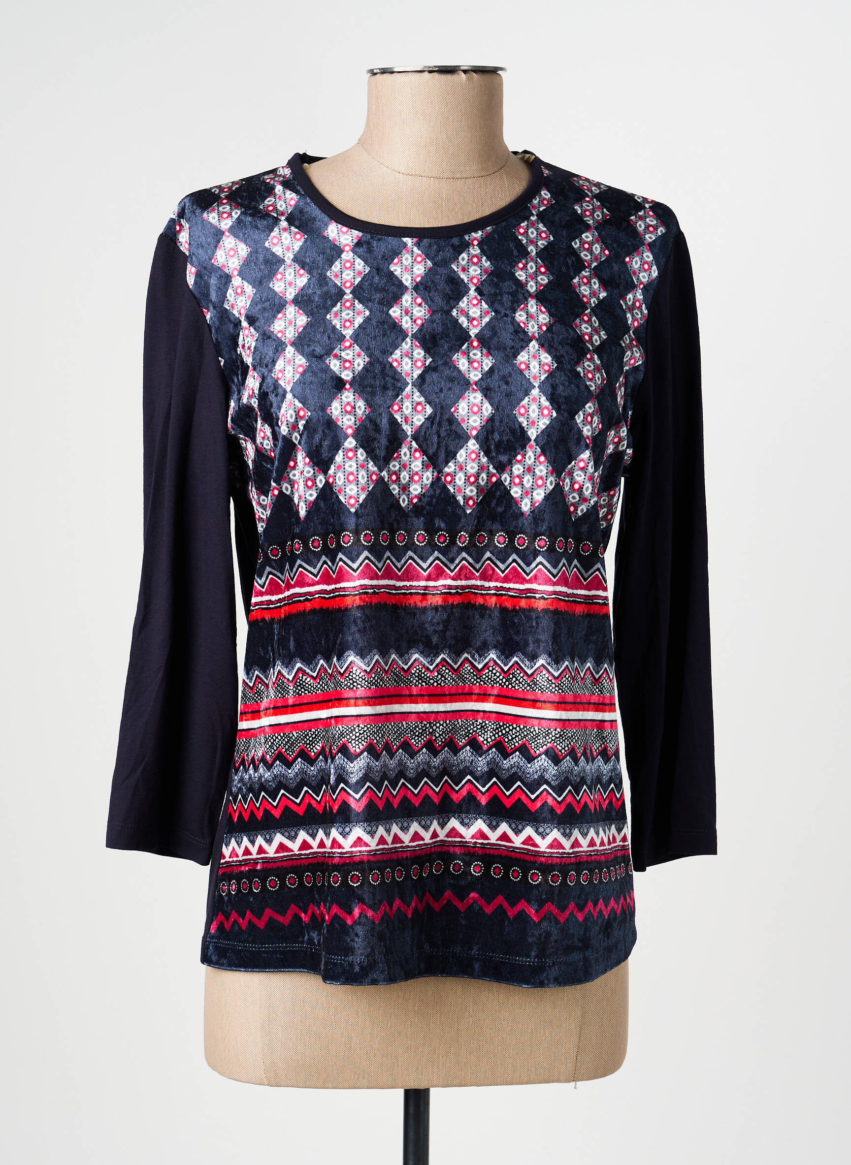T-shirt manches longues manches longues bleu CHRISTINE LAURE femme