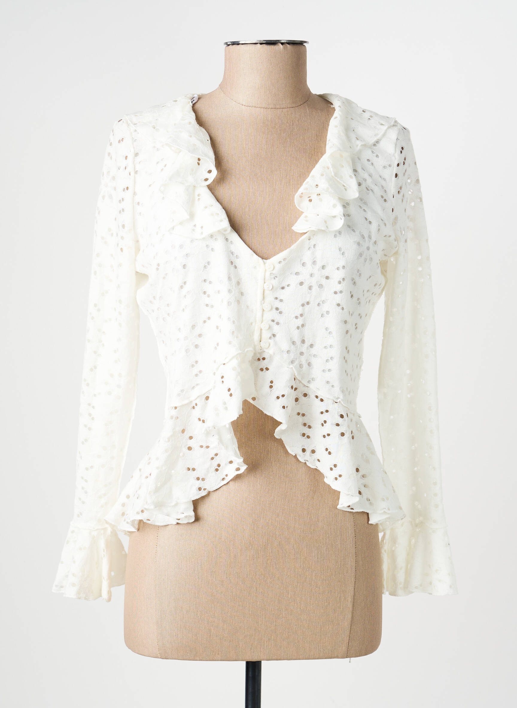 Top stretch manches longues blanc DESIGUAL femme