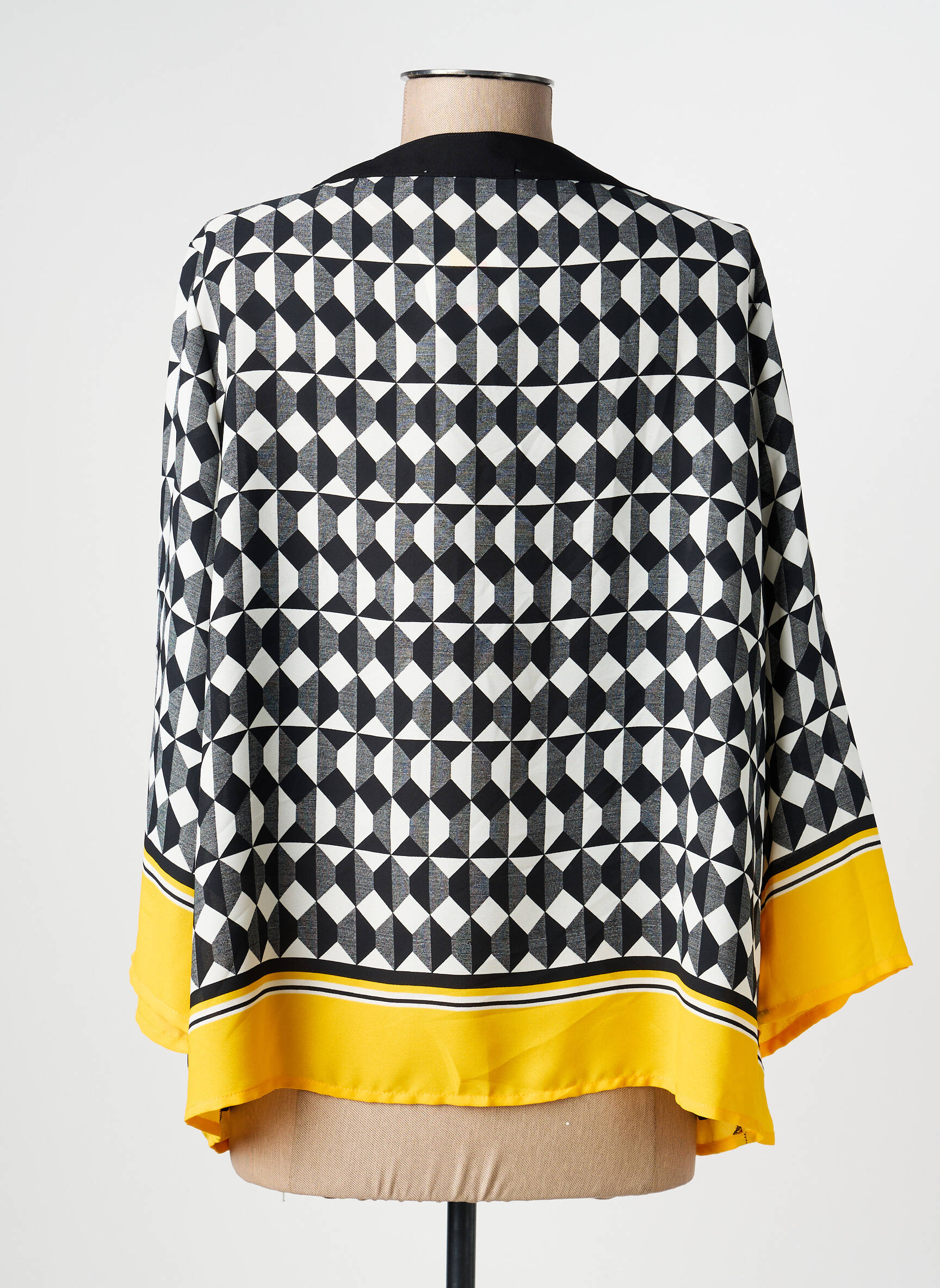 Blouse imprimé fantaisie manches 3/4 noir CHRISTINE LAURE femme