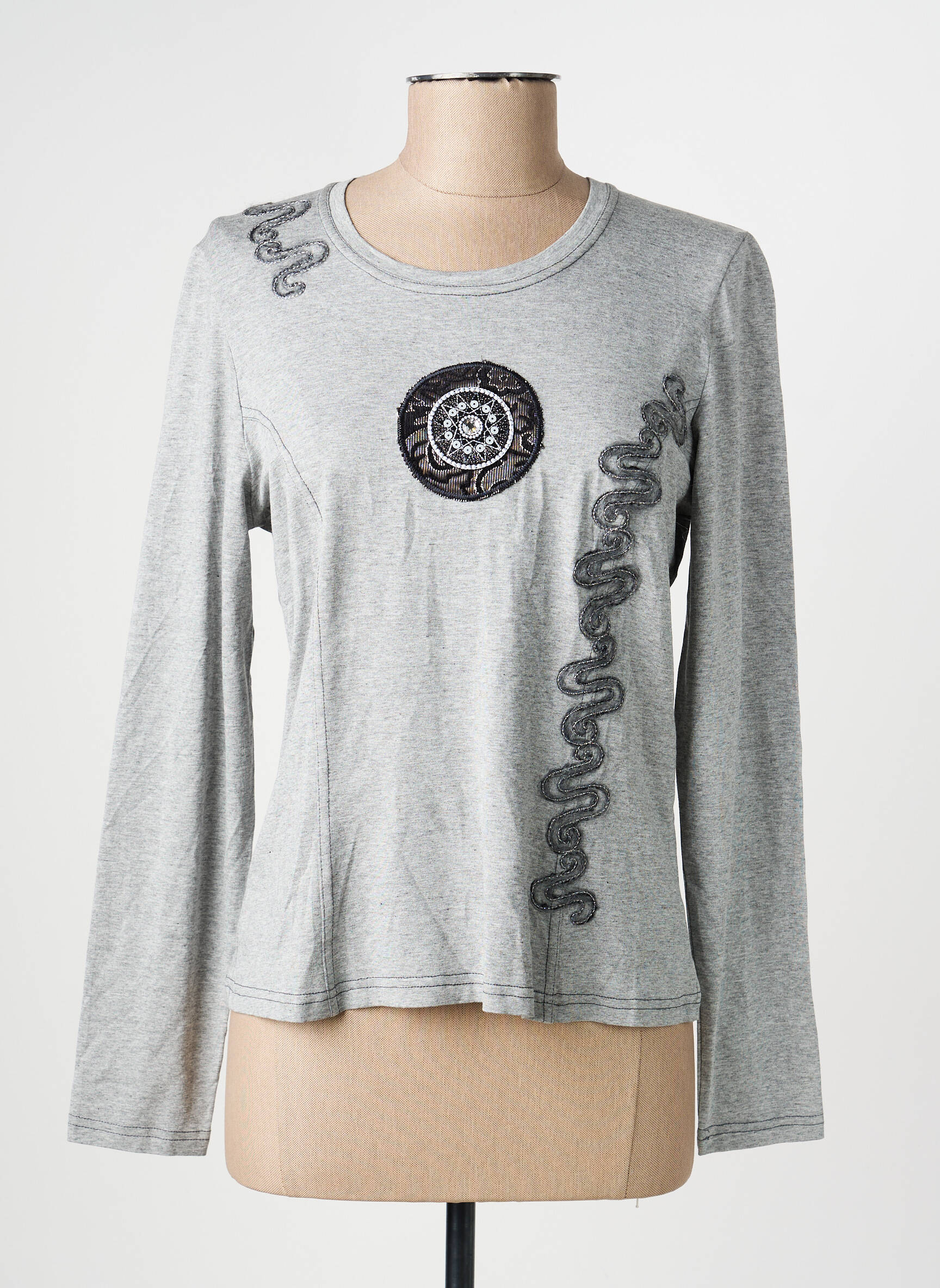 T-shirt manches longues manches longues gris PAUPORTÉ femme