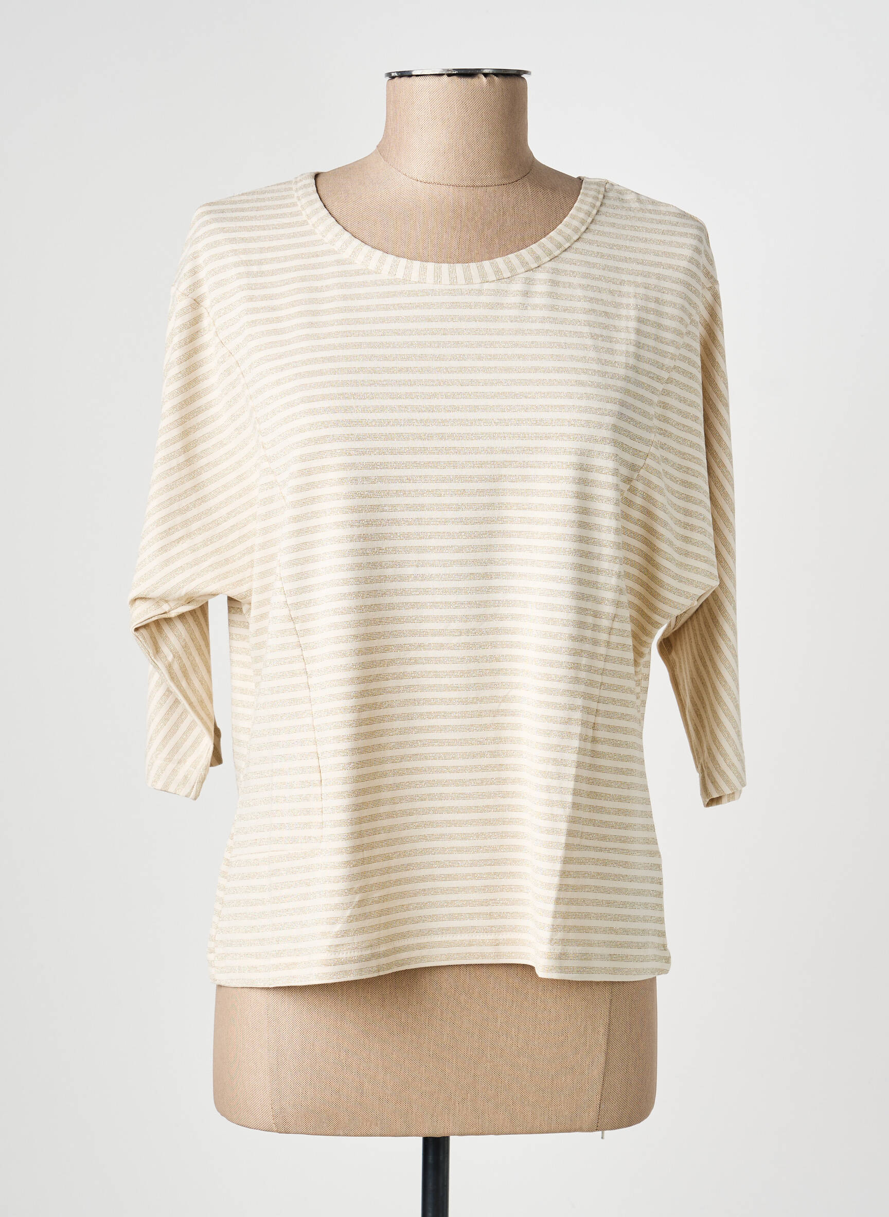 T-shirt manches 3/4 manches 3/4 beige GUITARE femme