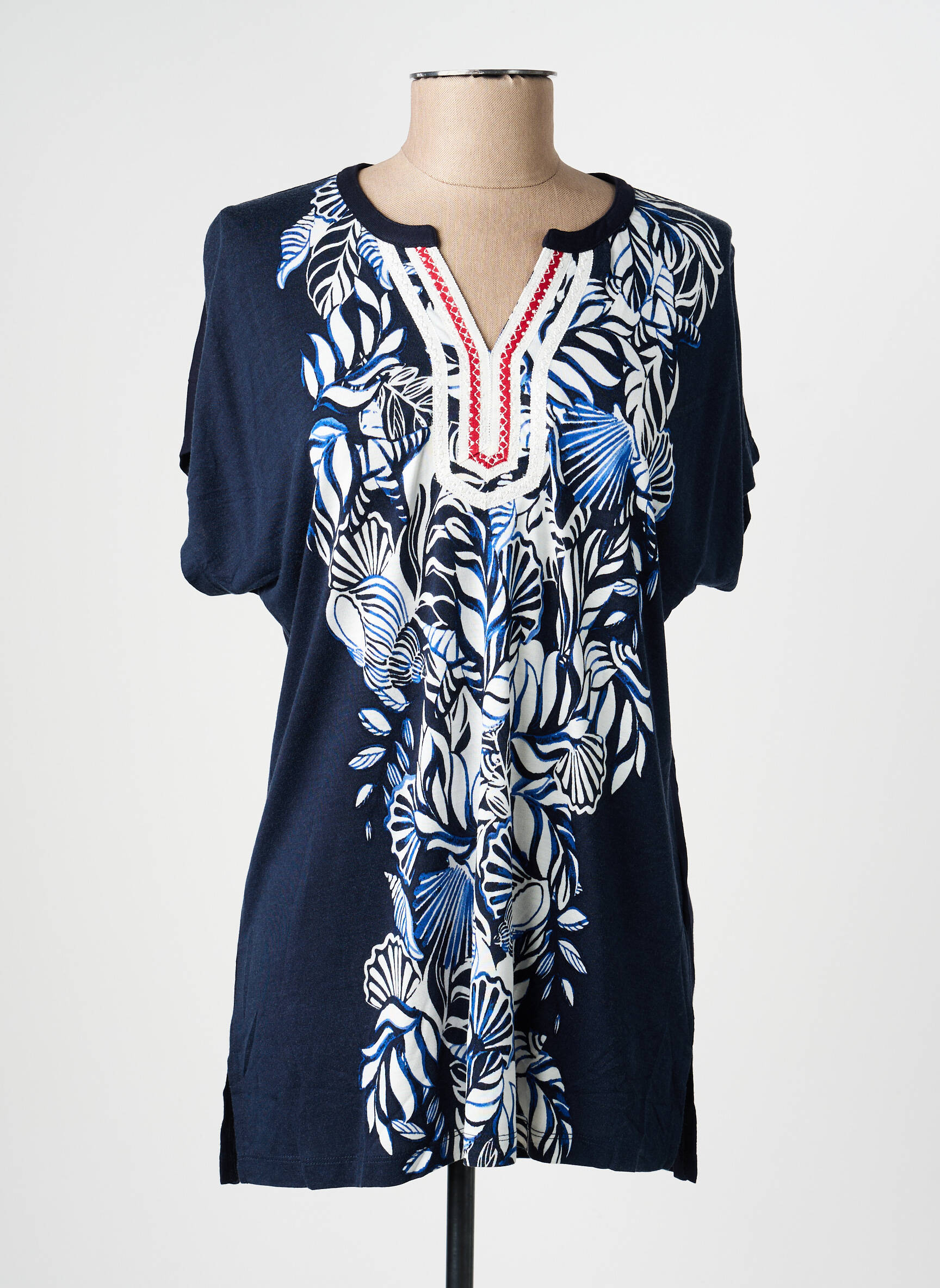 T-shirt imprimé fantaisie manches courtes bleu OLSEN femme