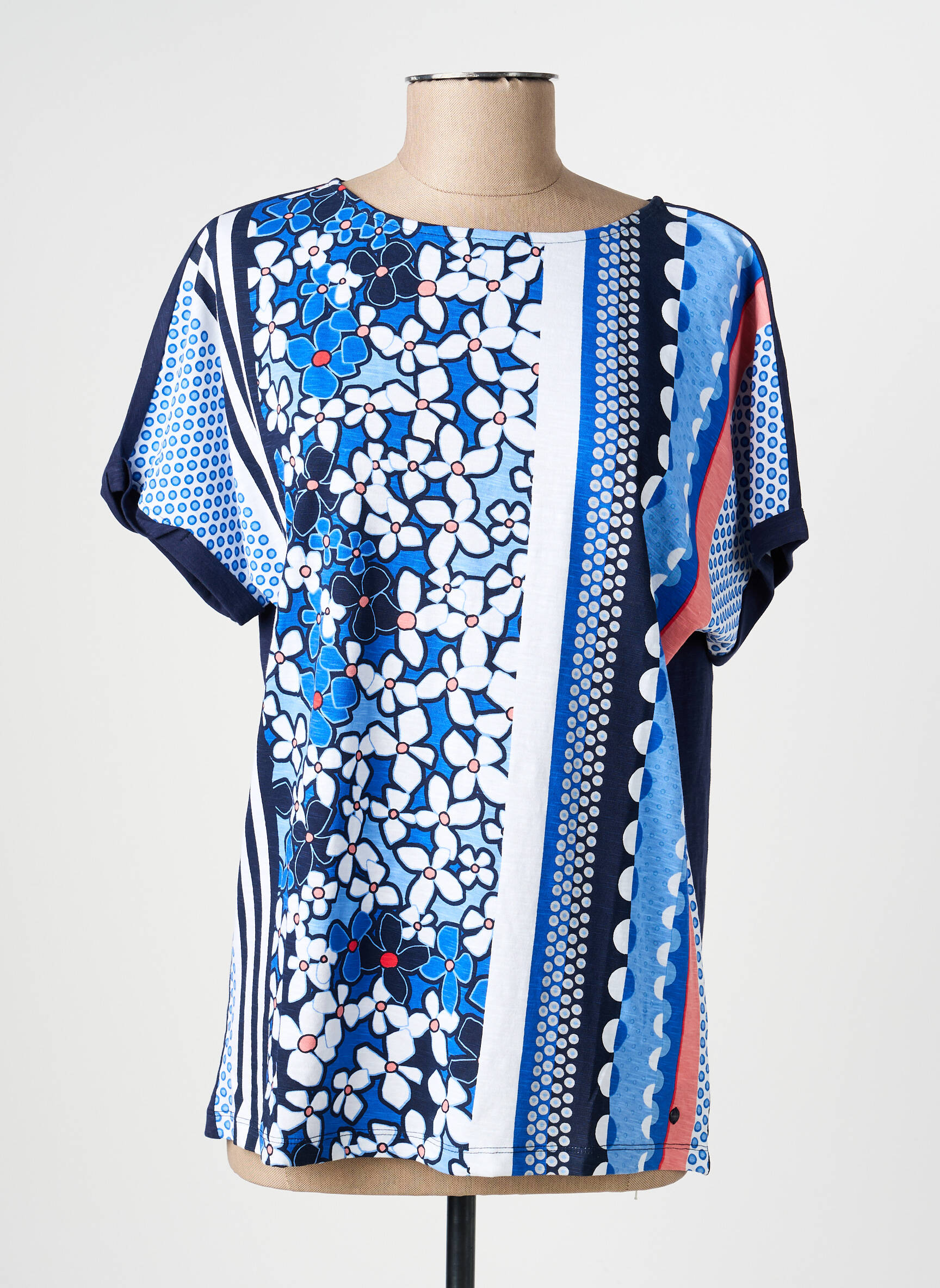 T-shirt imprimé fantaisie manches courtes bleu OLSEN femme
