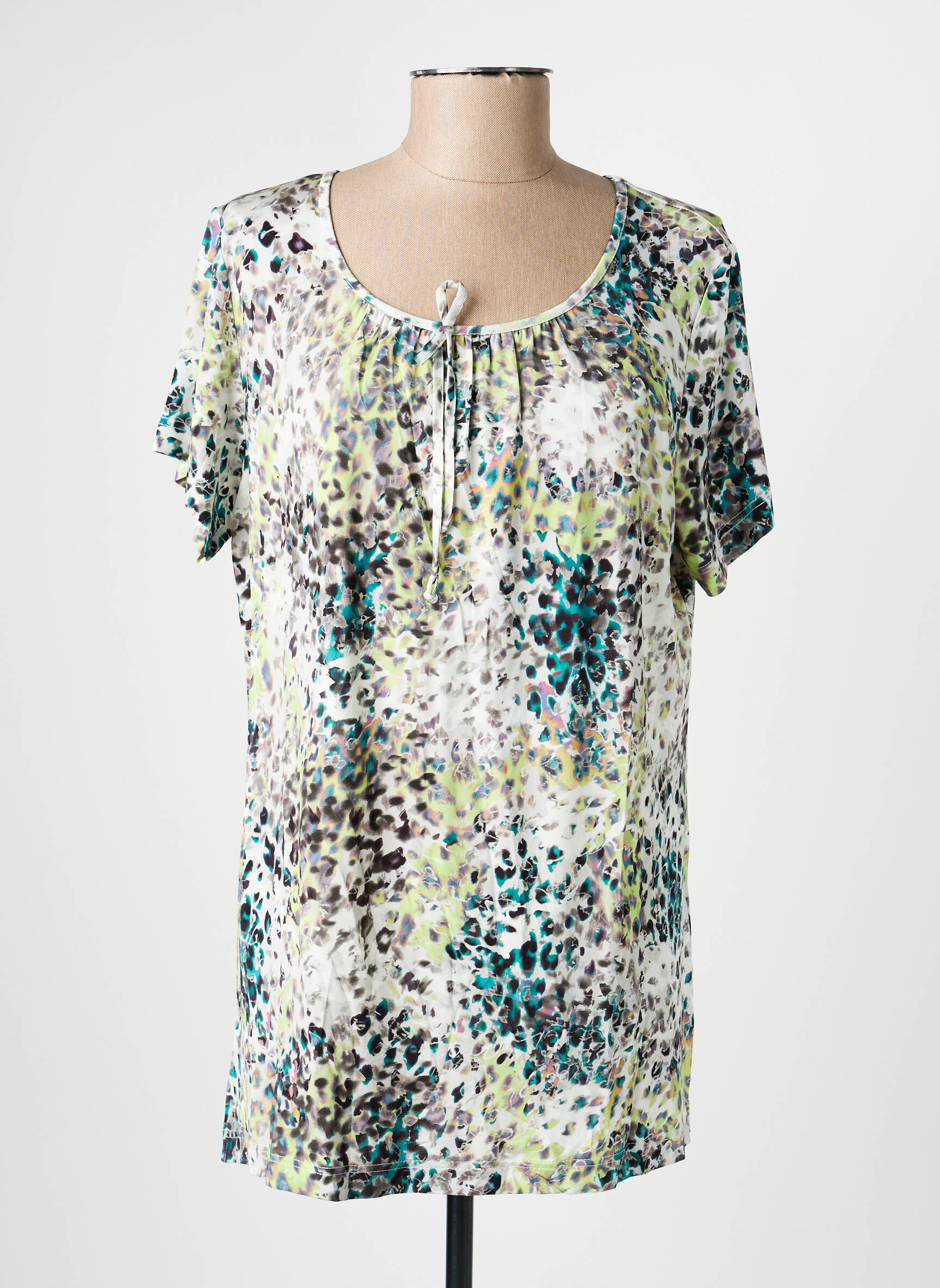 Top stretch manches courtes vert GRIFFON femme