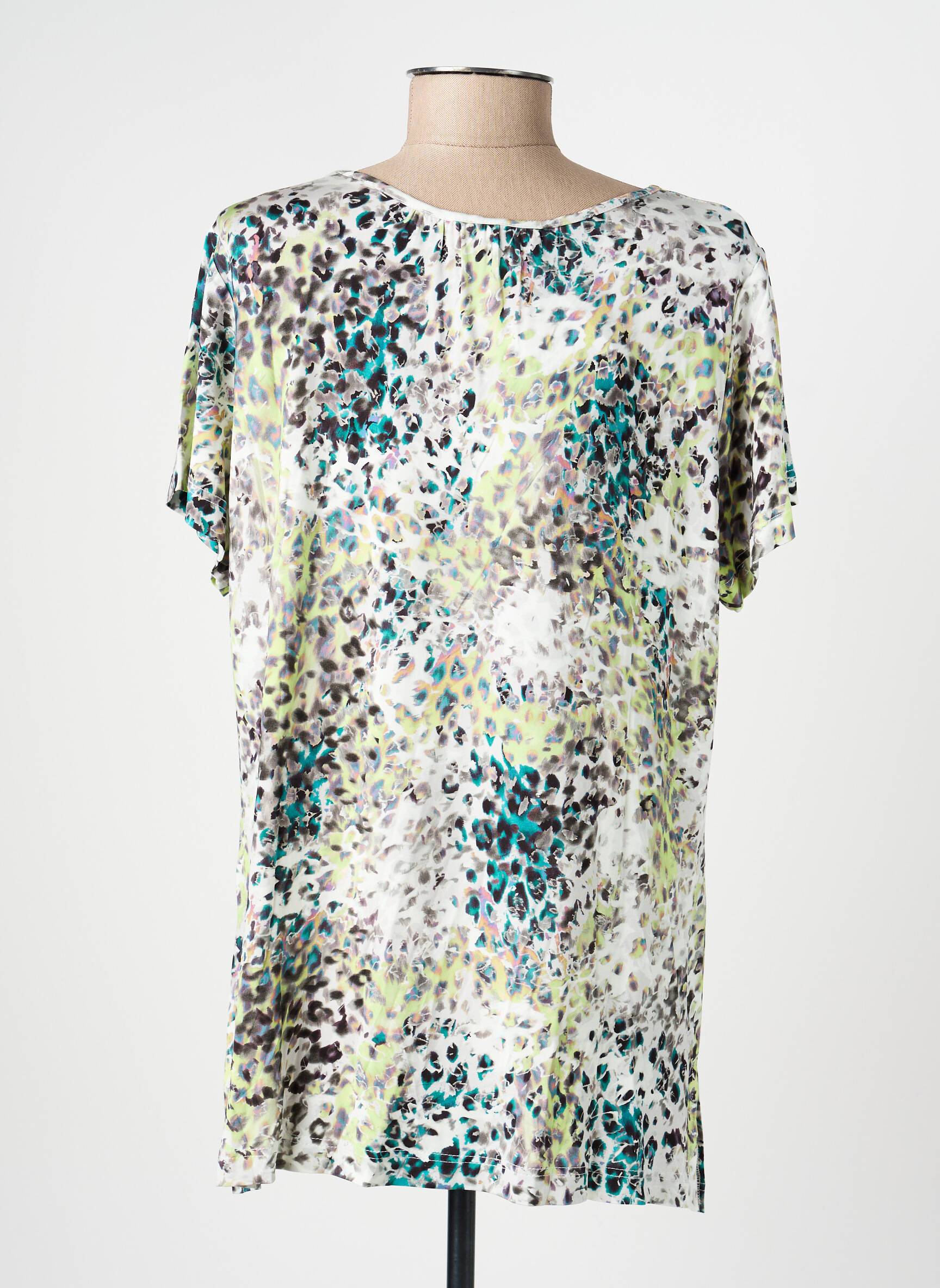 Top stretch manches courtes vert GRIFFON femme