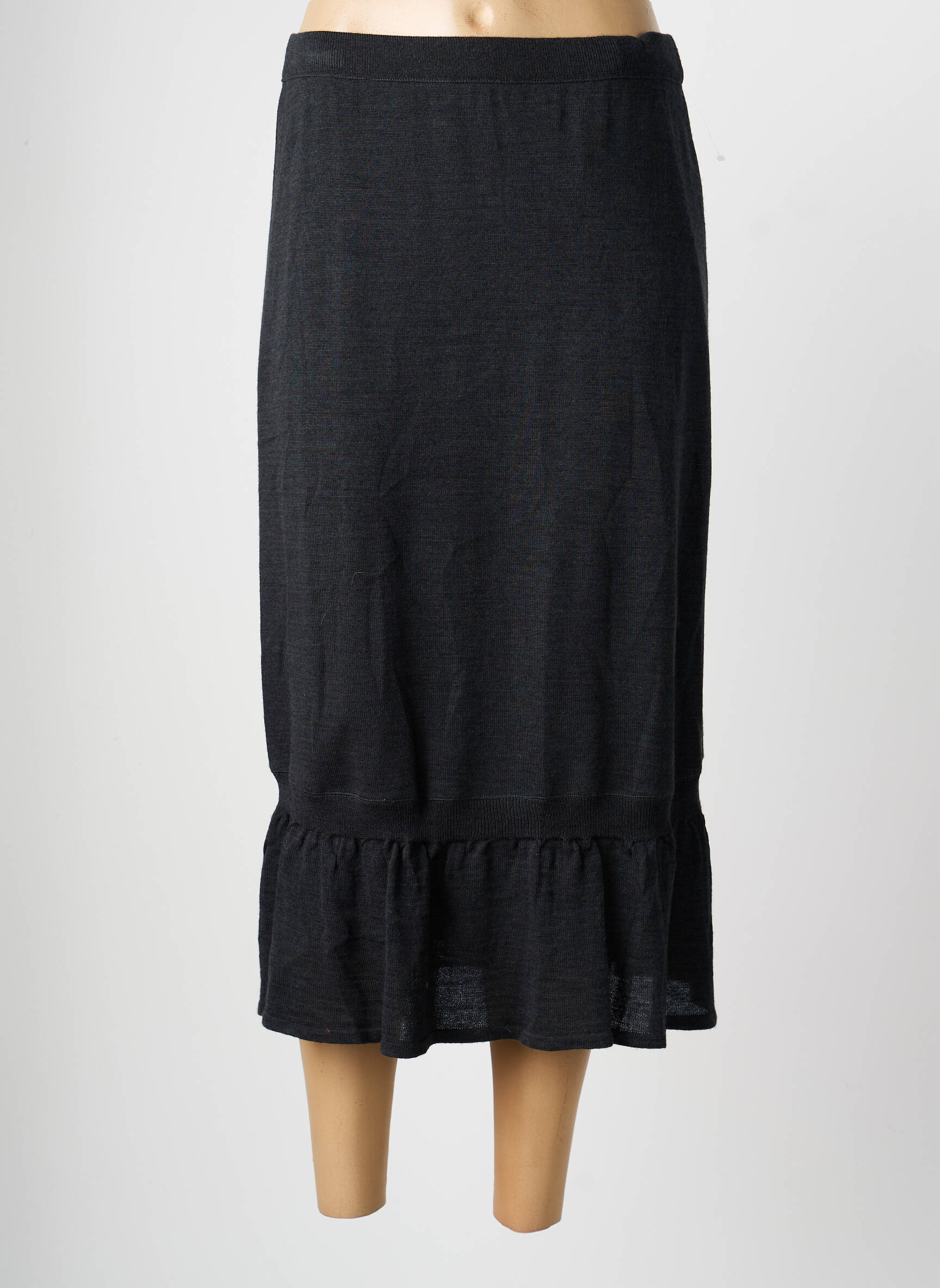 Jupe longue coupe droite gris PAUPORTÉ femme