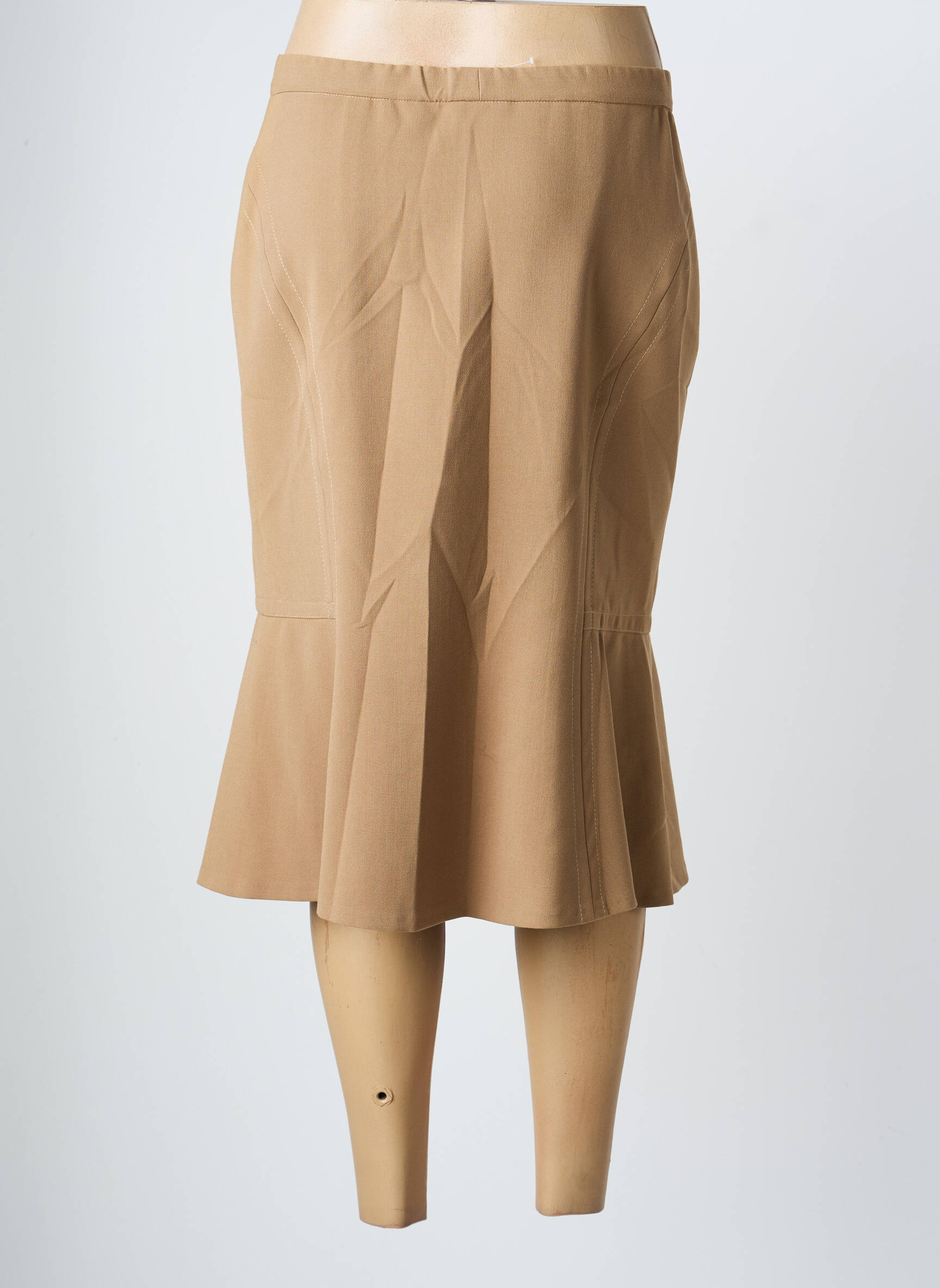Jupe mi-longue taille normale marron KARTING femme