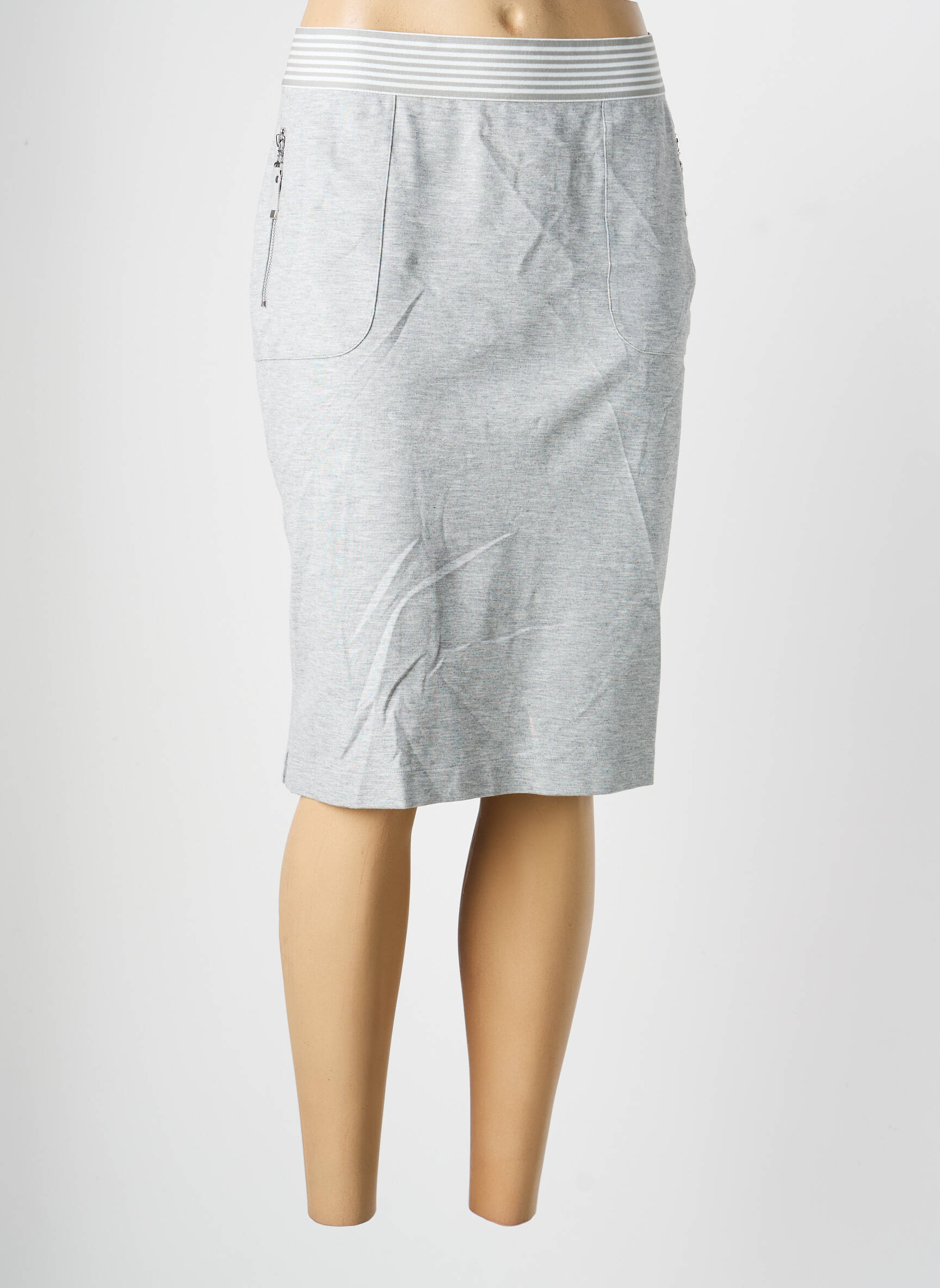 Jupe mi-longue stretch gris OLSEN femme