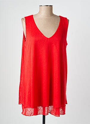 Top stretch sans manche rouge FA CONCEPT femme