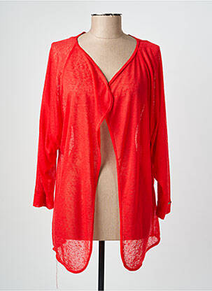 Gilet manches longues col châle rouge FA CONCEPT femme