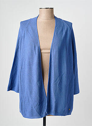 Gilet manches longues col châle bleu OLSEN femme