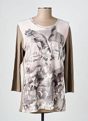 Top stretch manches longues beige THOMAS RABE femme