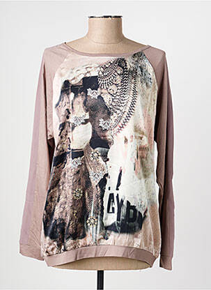 Top imprimé fantaisie manches longues marron THOMAS RABE femme