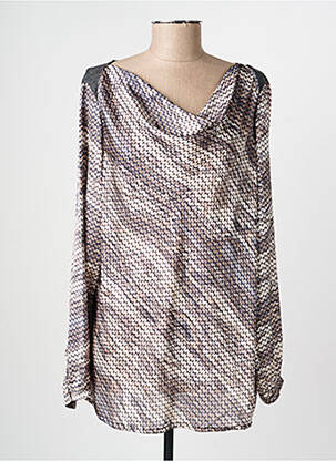 Top imprimé fantaisie manches longues gris OLSEN femme
