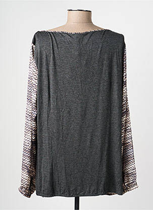 Top imprimé fantaisie manches longues gris OLSEN femme