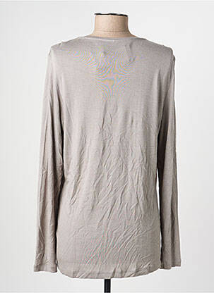 Top tissage crêpe manches longues gris OLSEN femme