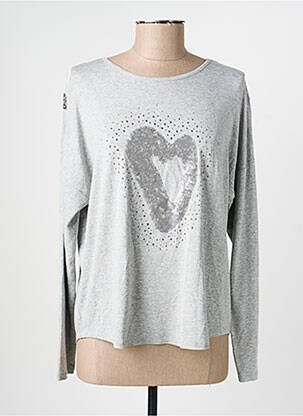 Top stretch manches longues gris THOMAS RABE femme