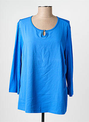 Top tissage crêpe manches longues bleu RABE femme