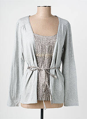 Top col carré manches longues gris ESCORPION femme