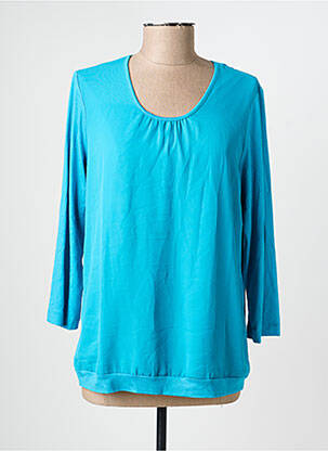 Top tissage crêpe manches longues bleu RABE femme