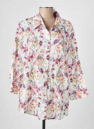 Chemisier imprimé fleurs manches longues blanc GRIFFON femme