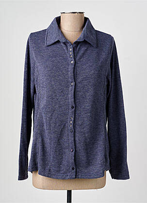 Chemisier coupe cintrée manches longues bleu I.ODENA femme