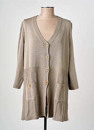 Gilet manches longues stretch vert PAUPORTÉ femme