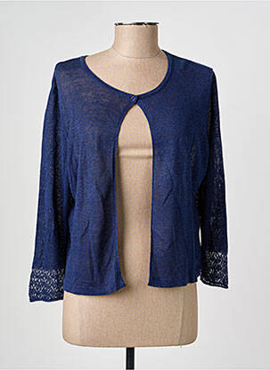 Gilet manches longues col rond bleu OLSEN femme